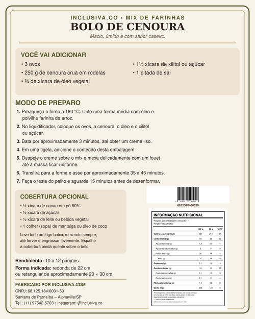 Bolo de Cenoura - Sabor caseiro e preparo fácil