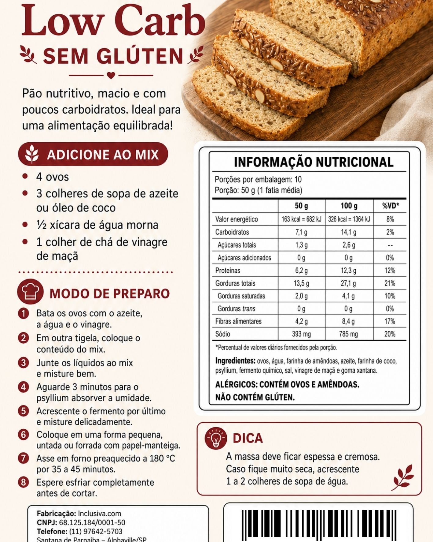 Pão LowCarb: Mais sabor, menos carboidratos