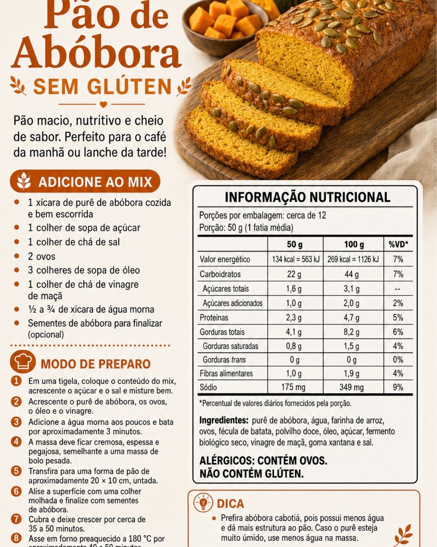 Pão de Abóbora: Macio, saboroso e com gostinho de receita caseira