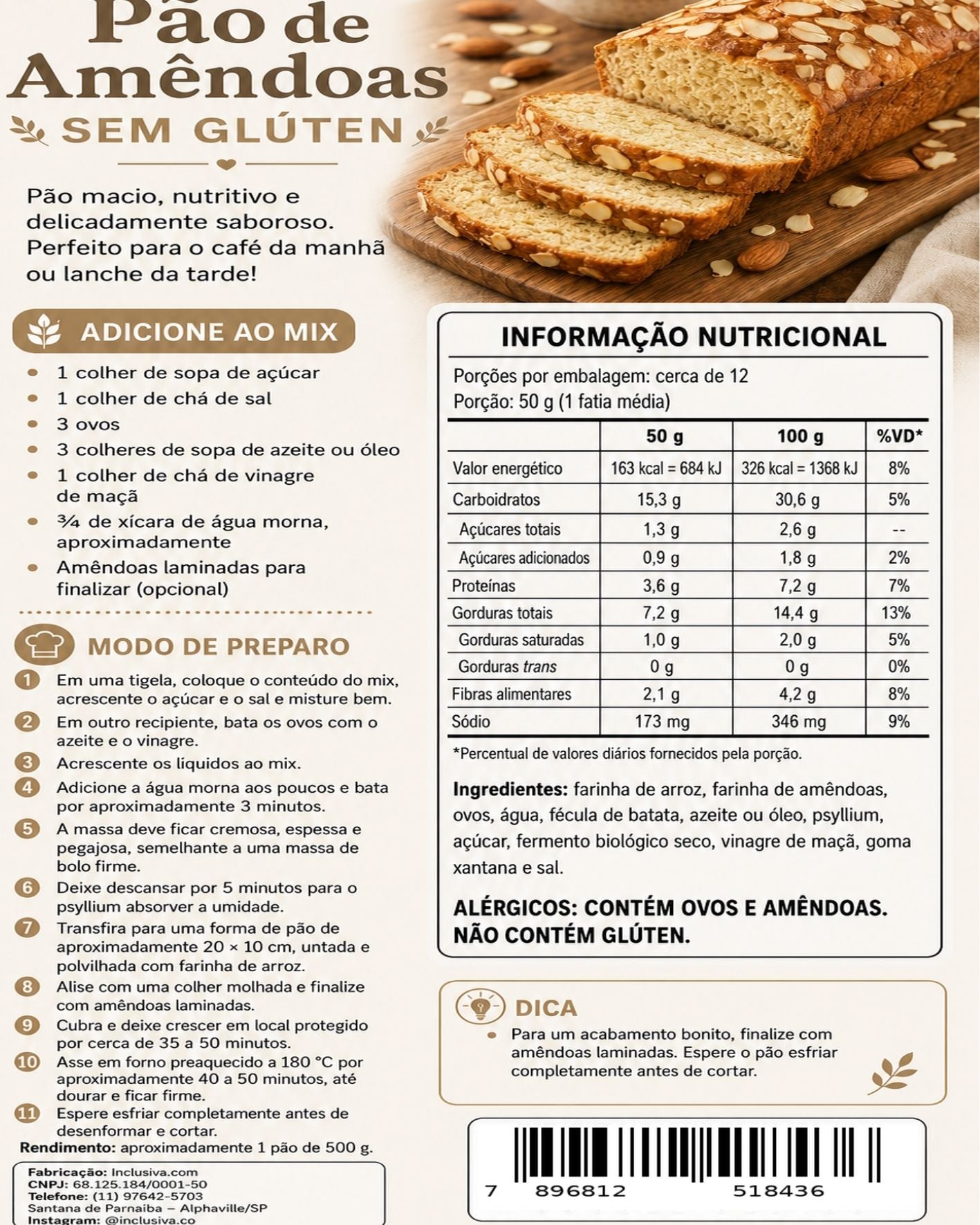 Pão de Amêndoas: Delicado, nutritivo e cheio de sabor